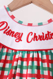 Red Character Embroidery Gingham Dress