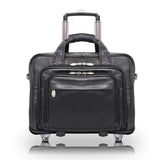 I Series | GOLD COAST | 17 Leather Patented Detachable Wheeled Laptop Briefcase Black