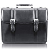 V Series | FLOURNOY | 15 Leather Double Compartment Laptop Briefcase Black