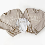 Neutral Custom Embroidered Matching Family Outfits for Mom, Dad and Baby