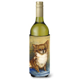 Chihuahua Long Hair Brown Wine Bottle Beverage Insulator Hugger Mh1036Literk