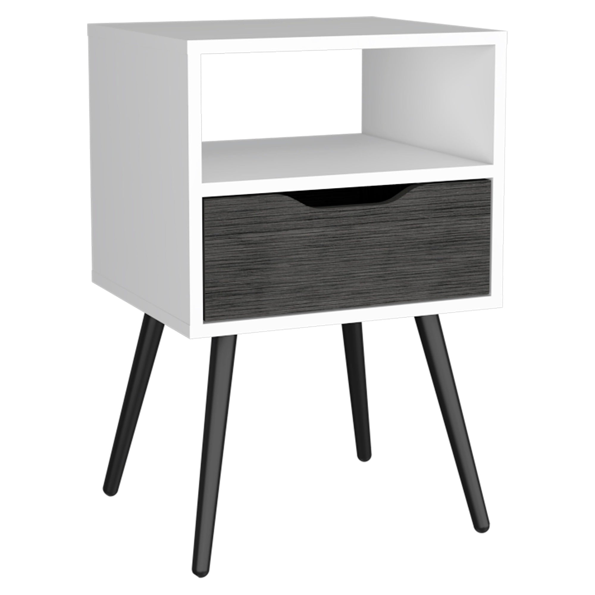 Otom Nightstand -Bedroom -Smokey Oak / White