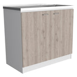 Napoles Utility Sink With Cabinet -Kitchen -Smokey Oak / Light Gray