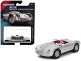 1955 Porsche 550 Spyder Silver Metallic with Red Interior Collection Series 1/64 Diecast Model Car by Majorette