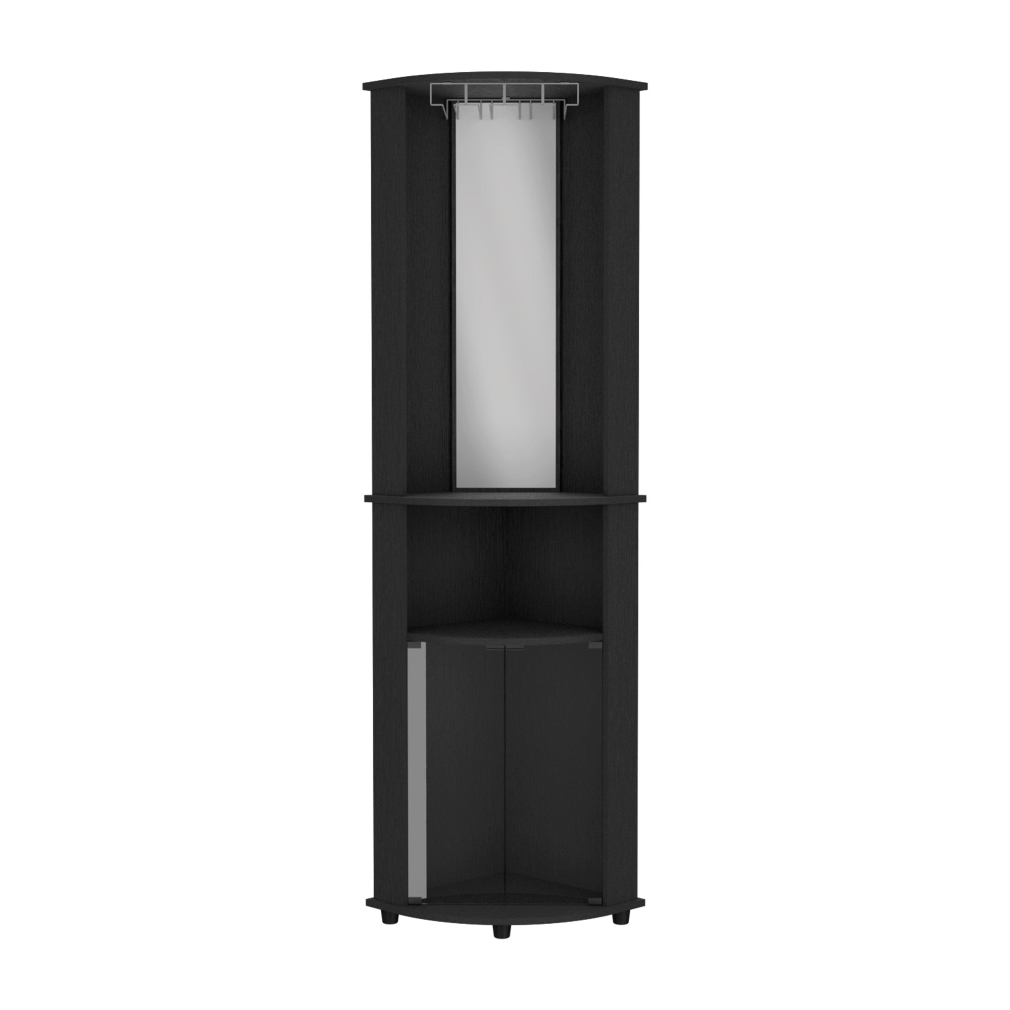 Chicago Corner Bar Cabinet -Living Room-Black