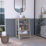 Tuhome St. Lucia Linen Cabinet, Vertical, Four Shelves, Countertop, Light Oak - Light Grey , For Bathroom