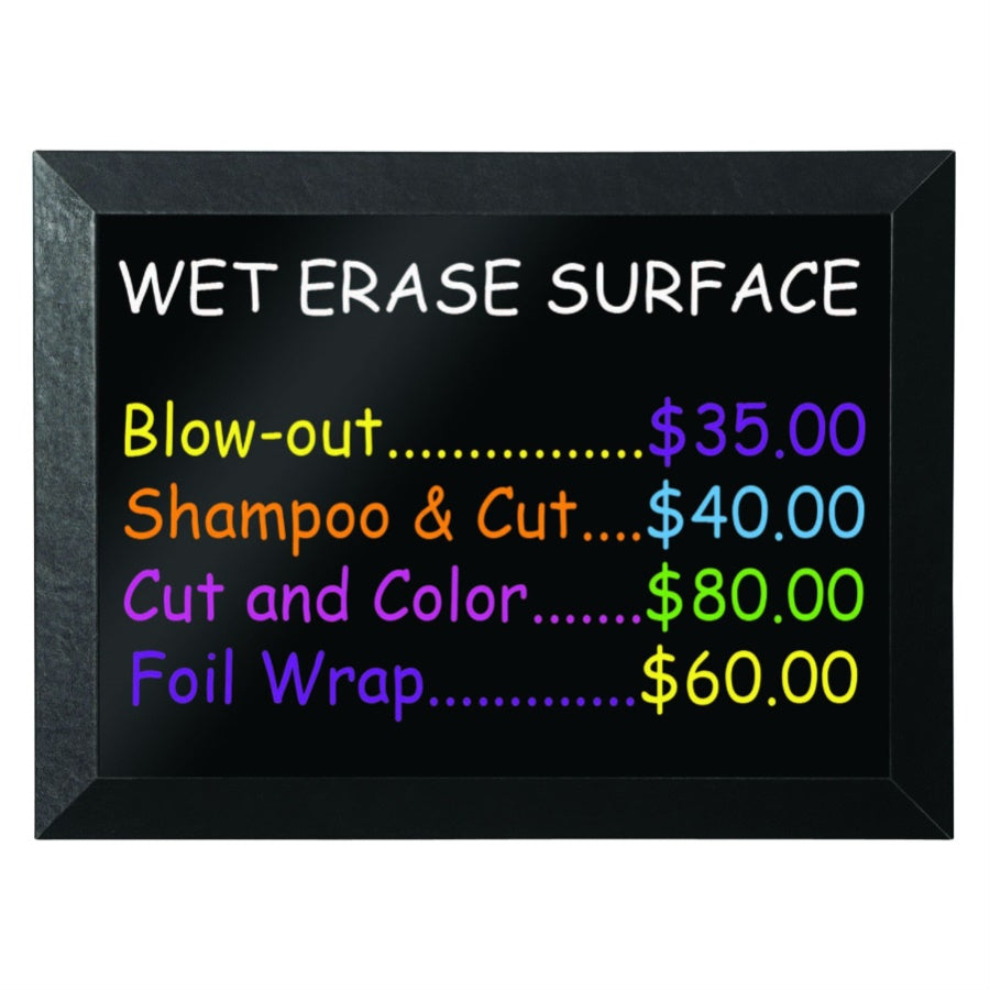 Kamashi Wet Erase Board, Black Mdf Frame, 24 X 36