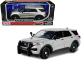 2022 Ford Police Interceptor Utility Unmarked SlickTop Silver 1/24 Diecast Model Car by Motormax