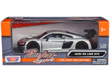 Audi R8 LMS GT3 Silver Metallic Timeless Legends Series 1/24 Diecast Model Car by Motormax