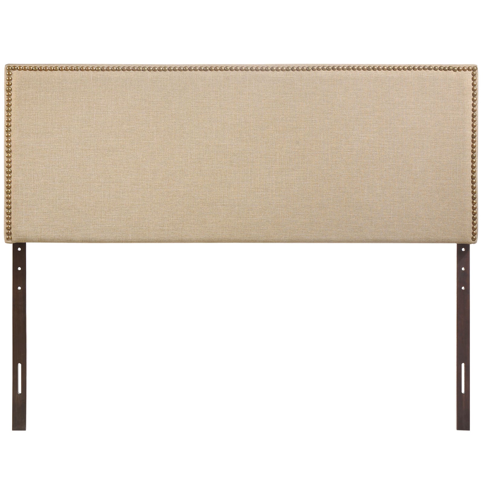 Region Queen Nailhead Upholstered Headboard - Cafe