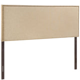Region Queen Nailhead Upholstered Headboard - Cafe