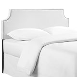Laura Queen Upholstered Vinyl Headboard - White