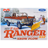 Skill 3 Model Kit 1972 Ford F250 Ranger XLT Pickup Truck with Snow Plow 1/25 Scale Model by Moebius