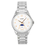 Casio Standard Analog Moon Phase Stainless Steel White Dial Quartz Mtp-M110D-7Av MenS Watch