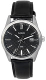 Casio Analog Leather Strap Black Dial Quartz MTP-VD03L-1A MTPVD03L-1 Mens Watch