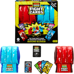 Mattel Games Rock Em Sock Em Robots Fight Cards Card Game, Team Party Game For Kids & Adults With Two Boxing Gloves