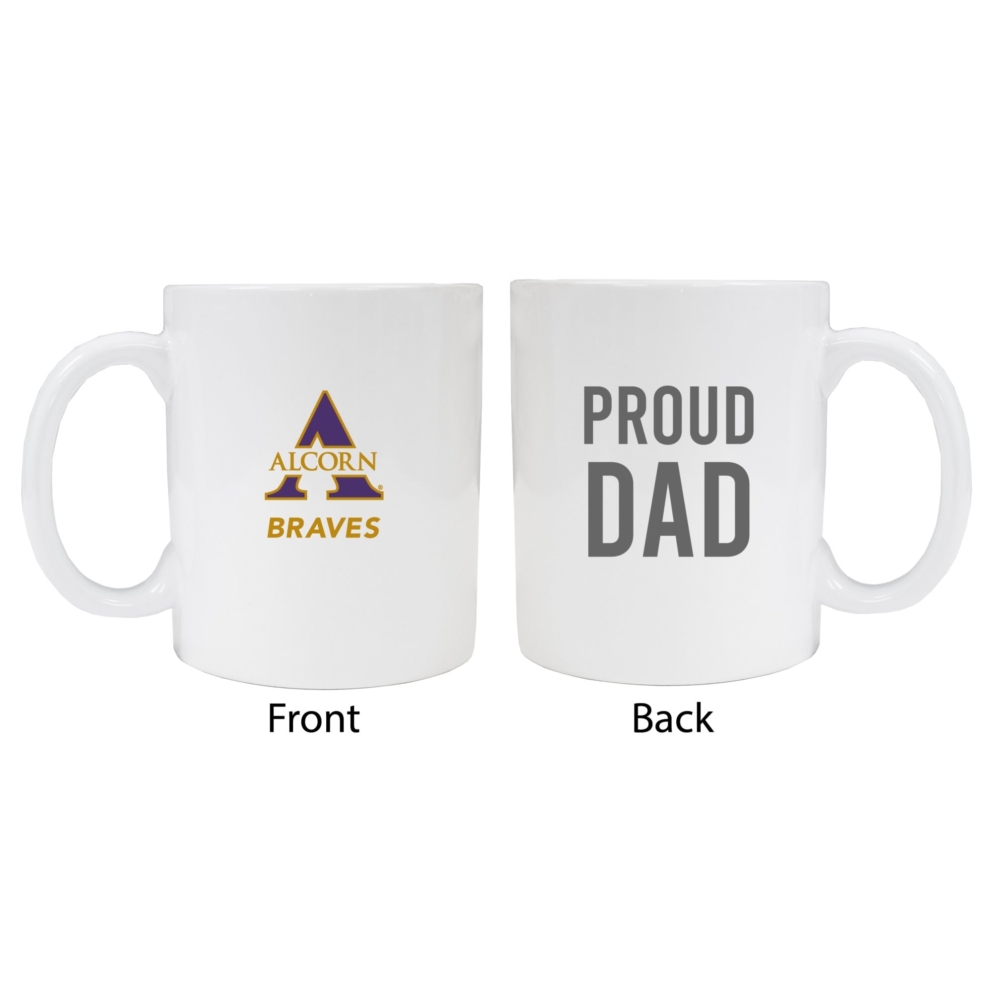 Alcorn State Bravesproud Dad White Ceramic Coffee Mug 2-Pack