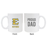 East Tennessee State Universityproud Dad White Ceramic Coffee Mug 2-Pack