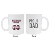 Mississippi State Bulldogsproud Dad White Ceramic Coffee Mug 2-Pack