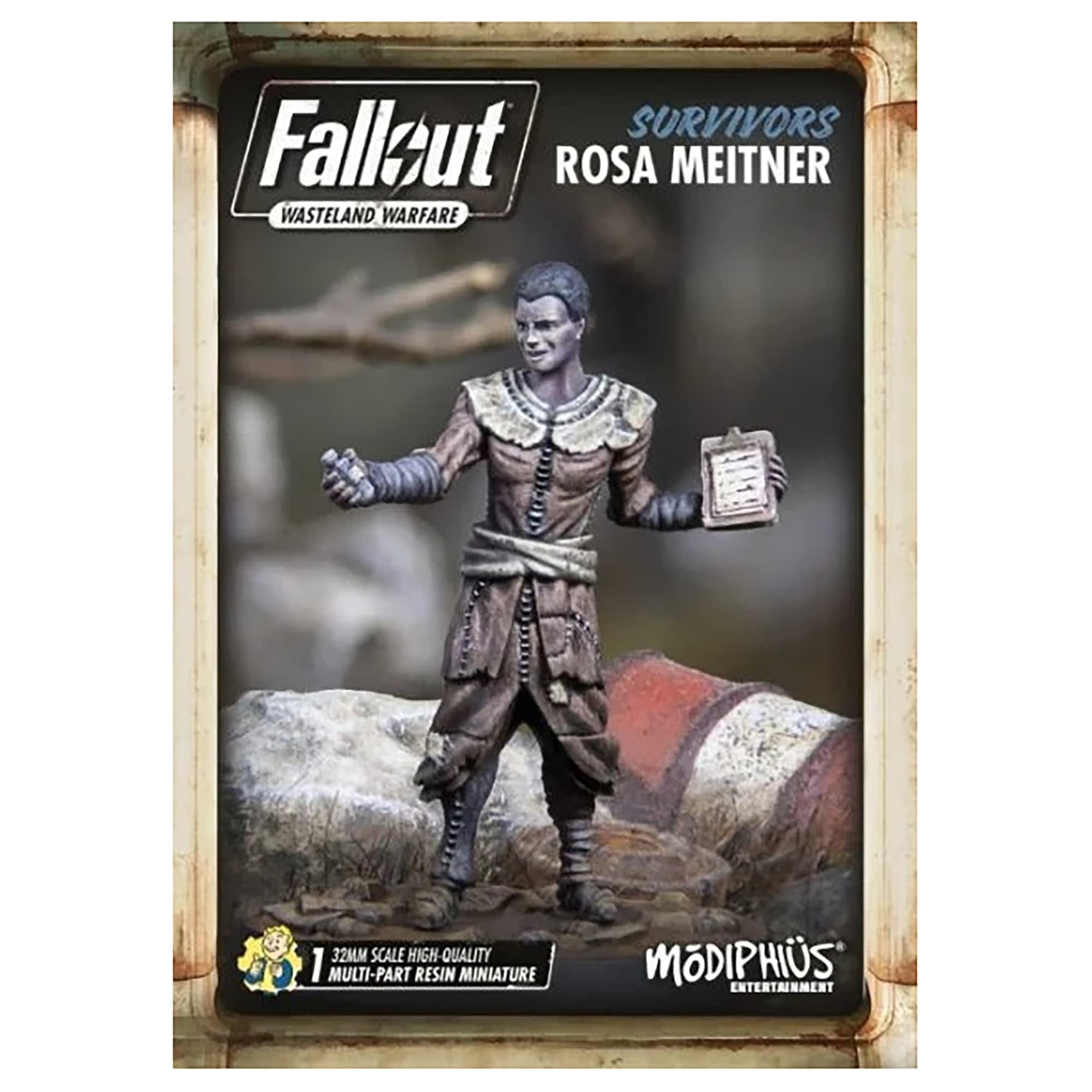 Modiphius Entertainment Ltd Fallout: Wasteland Warfare - Rosa Meitner (Promo) - 1 Miniature, Unpainted, 32Mm Figure, Rpg