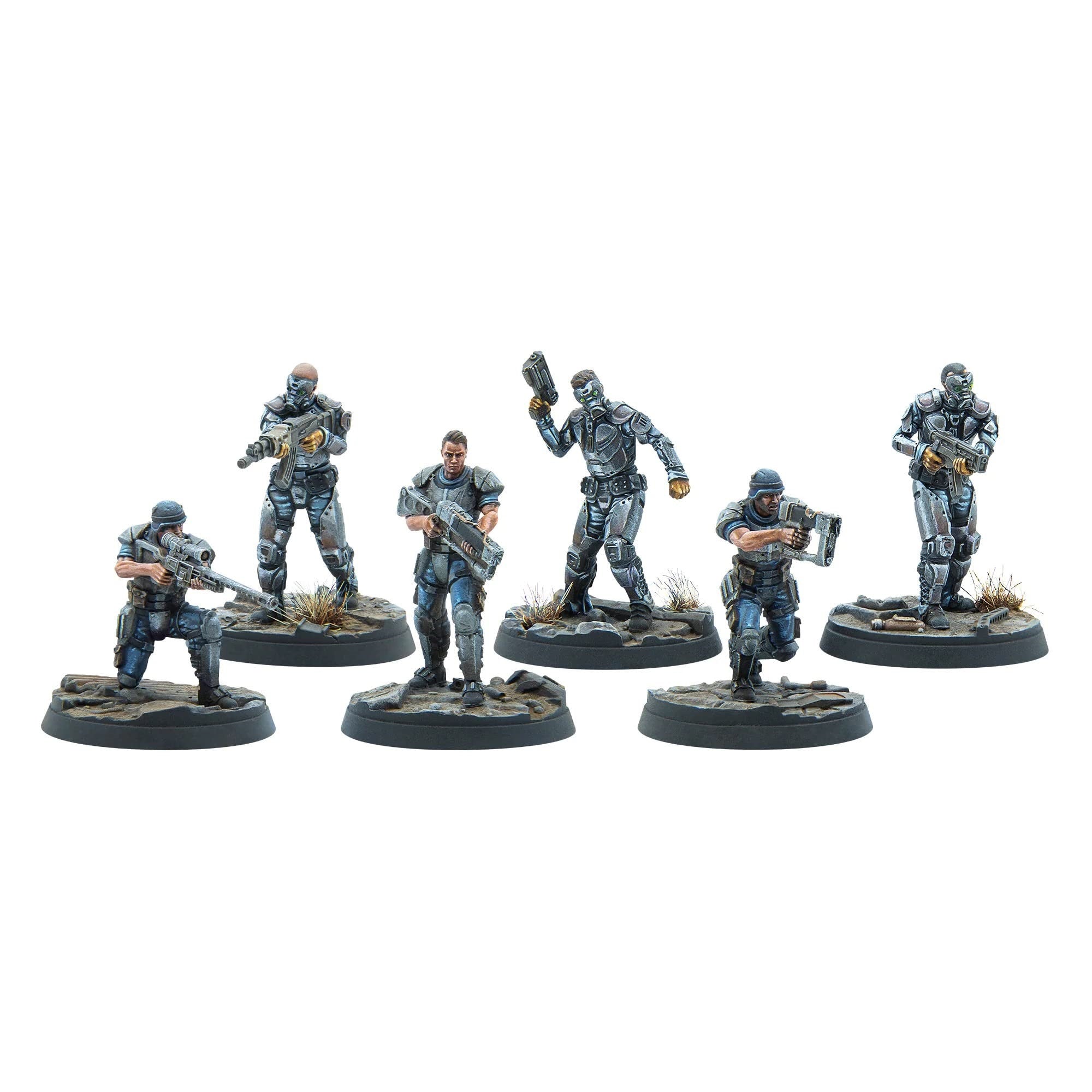 Modiphius Entertainment Ltd Fallout Wasteland Warfare: Enclave-Assault Force - 6 Miniatures, 32Mm Unpainted Quality Resin Figure