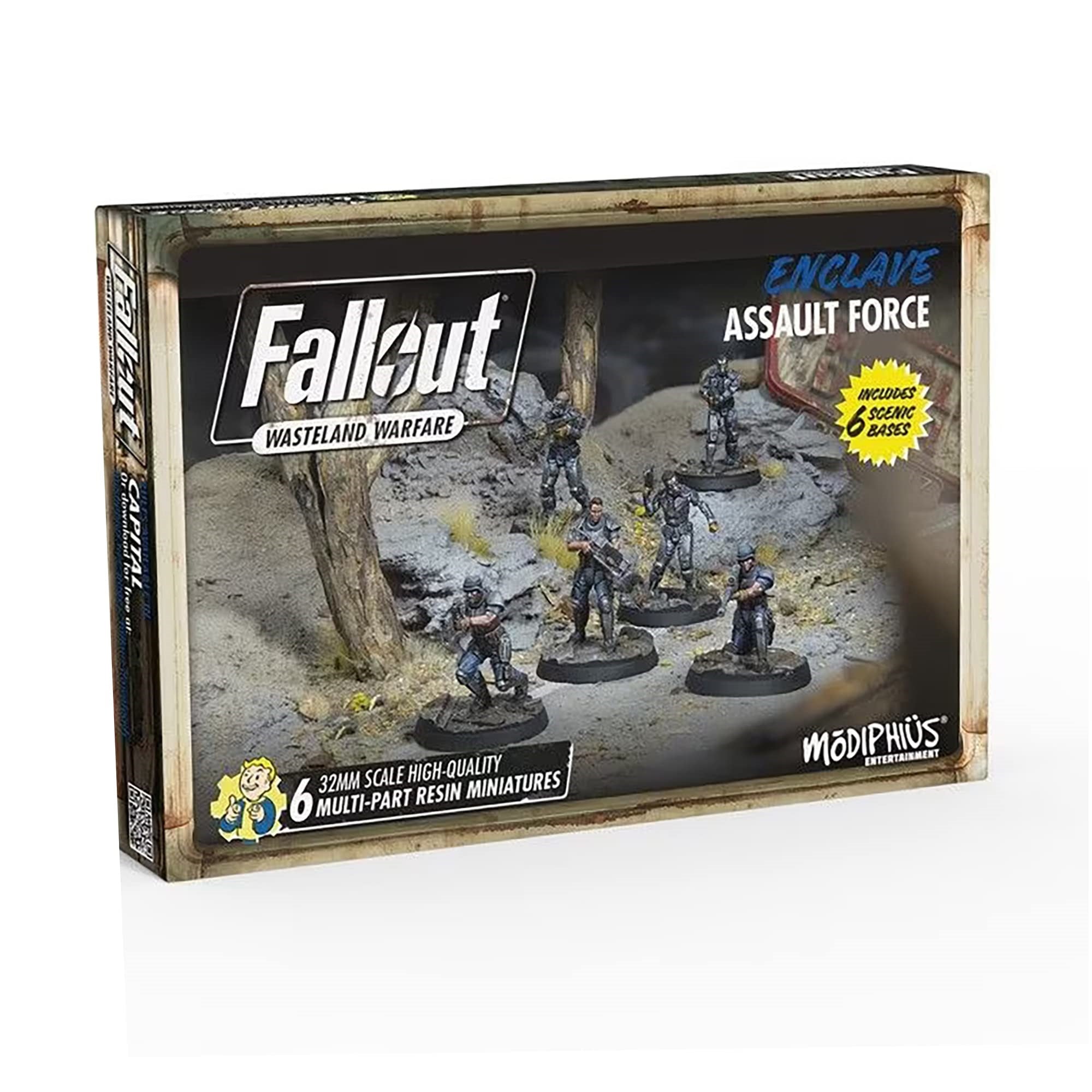 Modiphius Entertainment Ltd Fallout Wasteland Warfare: Enclave-Assault Force - 6 Miniatures, 32Mm Unpainted Quality Resin Figure