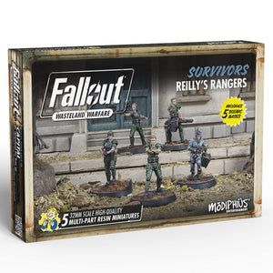 Modiphius Fallout Wasteland Warfare: Survivors: Reilly'S Rangers - 5 Miniatures, 32Mm Unpainted Resin Figures, Capital Wave Rpg