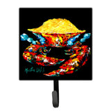Caroline'S Treasures Mw1010Sh4 Crab Black Gold Leash Or Key Holder, Small, Multicolor
