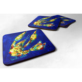 Caroline'S Treasures Mw1037Fc Crawfish Little Blue Foam Coasters (Set Of 4), 3.5 H X 3.5 W, Multicolor
