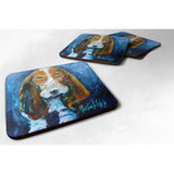 Caroline'S Treasures Mw1082Fc Dog-Basset Hound You Talkin' 'Bout Me Foam Coasters (Set Of 4), 3.5 H X 3.5 W, Multicolo