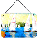 Caroline'S Treasures Sailboats Round The Mark Aluminum Metal Wall Or Door Hanging Prints, 8 X 12