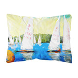 Caroline'S Treasures Mw1094Pw1216 Sailboats Round The Mark Canvas Fabric Decorative Pillow, Large, Multicolor