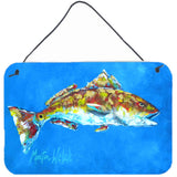 Caroline'S Treasures Fish-Red Fish Seafood Two Aluminum Metal Wall Or Door Hanging Prints, 8 X 12