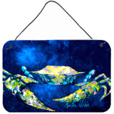 Caroline'S Treasures Crab Tealy Aluminum Metal Wall Or Door Hanging Prints, 8 X 12