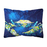 Caroline'S Treasures Mw1101Pw1216 Crab Teal Canvas Fabric Decorative Pillow, Large, Multicolor