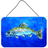 Caroline'S Treasures Fish Headed Downstream Aluminum Metal Wall Or Door Hanging Prints, 8 X 12