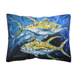 Caroline'S Treasures Mw1125Pw1216 Fish - Tuna Blue Canvas Fabric Decorative Pillow, Large, Multicolor