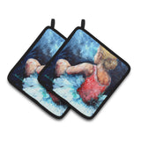 Caroline'S Treasures Ballet Star Struck Pair Of Pot Holders Mw1129Pthd, 7.5Hx7.5W, Multicolor