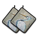 Caroline'S Treasures Blue Heron Smitty'S Brother Pair Of Pot Holders Mw1132Pthd, 7.5Hx7.5W, Multicolor
