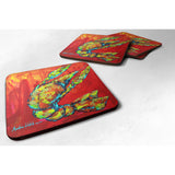 Caroline'S Treasures Mw1134Fc Crawfish Hot Craw Foam Coasters (Set Of 4), 3.5 H X 3.5 W, Multicolor