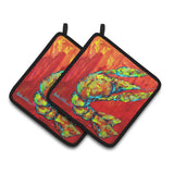 Caroline'S Treasures Crawfish Hot Craw Pair Of Pot Holders Mw1134Pthd, 7.5Hx7.5W, Multicolor
