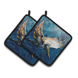 Caroline'S Treasures Pelican Go For It Pair Of Pot Holders Mw1135Pthd, 7.5Hx7.5W, Multicolor