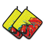 Caroline'S Treasures Rooster Big Head Pair Of Pot Holders Mw1138Pthd, 7.5Hx7.5W, Multicolor