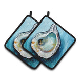 Caroline'S Treasures Oyster Pair Of Pot Holders Mw1143Pthd, 7.5Hx7.5W, Multicolor