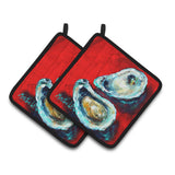 Caroline'S Treasures Open Up Oyster Pair Of Pot Holders Mw1149Pthd, 7.5Hx7.5W, Multicolor
