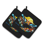 Caroline'S Treasures Sand Dance Turtle Pair Of Pot Holders Mw1150Pthd, 7.5Hx7.5W, Multicolor