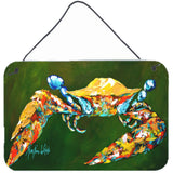 Caroline'S Treasures Go Green Crab Aluminum Metal Wall Or Door Hanging Prints, 8 X 12