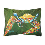 Caroline'S Treasures Mw1157Pw1216 Go Green Crab Canvas Fabric Decorative Pillow, Large, Multicolor