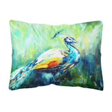 Caroline'S Treasures Mw1160Pw1216 Proud Peacock Green Canvas Fabric Decorative Pillow, Large, Multicolor