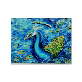 Caroline'S Treasures Mw1166Plmt Peacock Straight Up In Blue Fabric Placemat, Multicolor